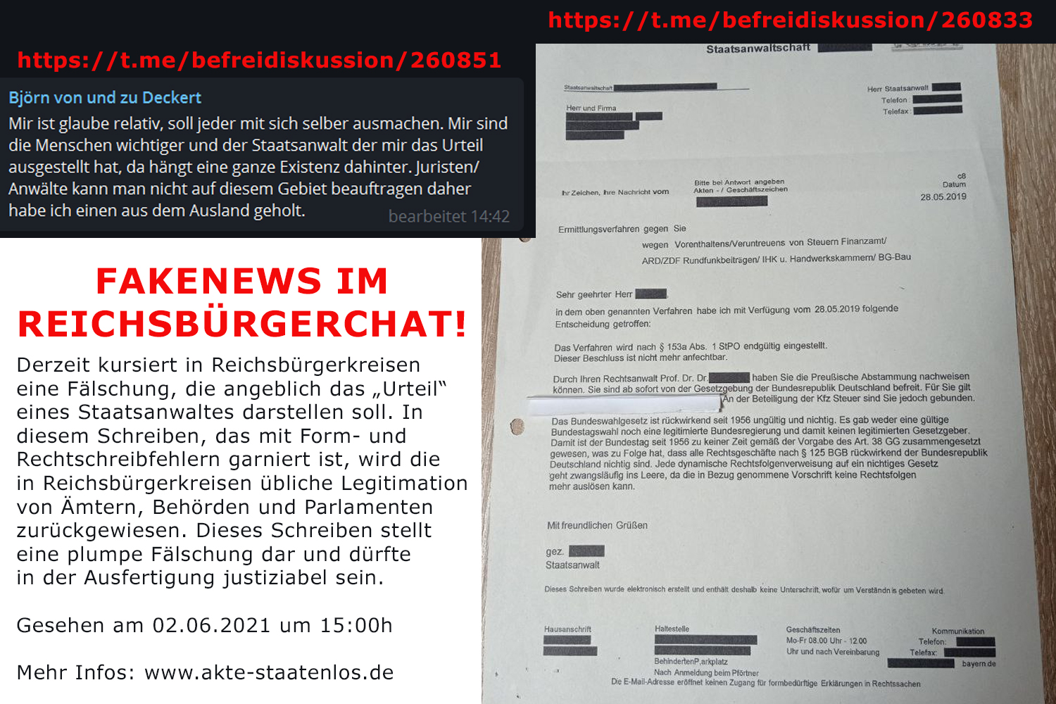 Gefälschtes Staatsanwaltschaft Dokument