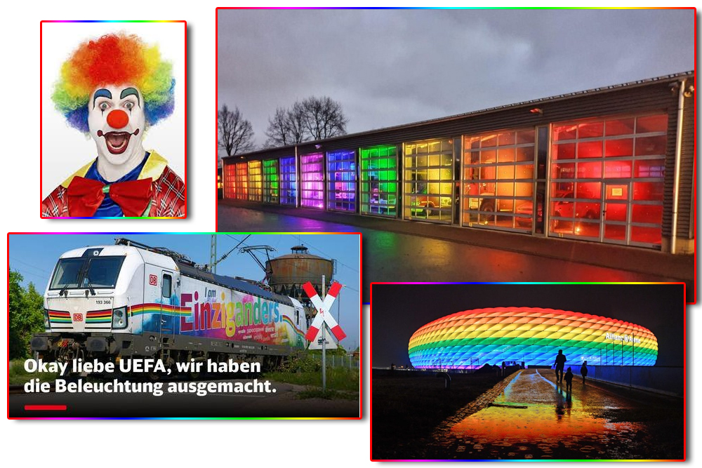 regenbogen beleuchtung stadion