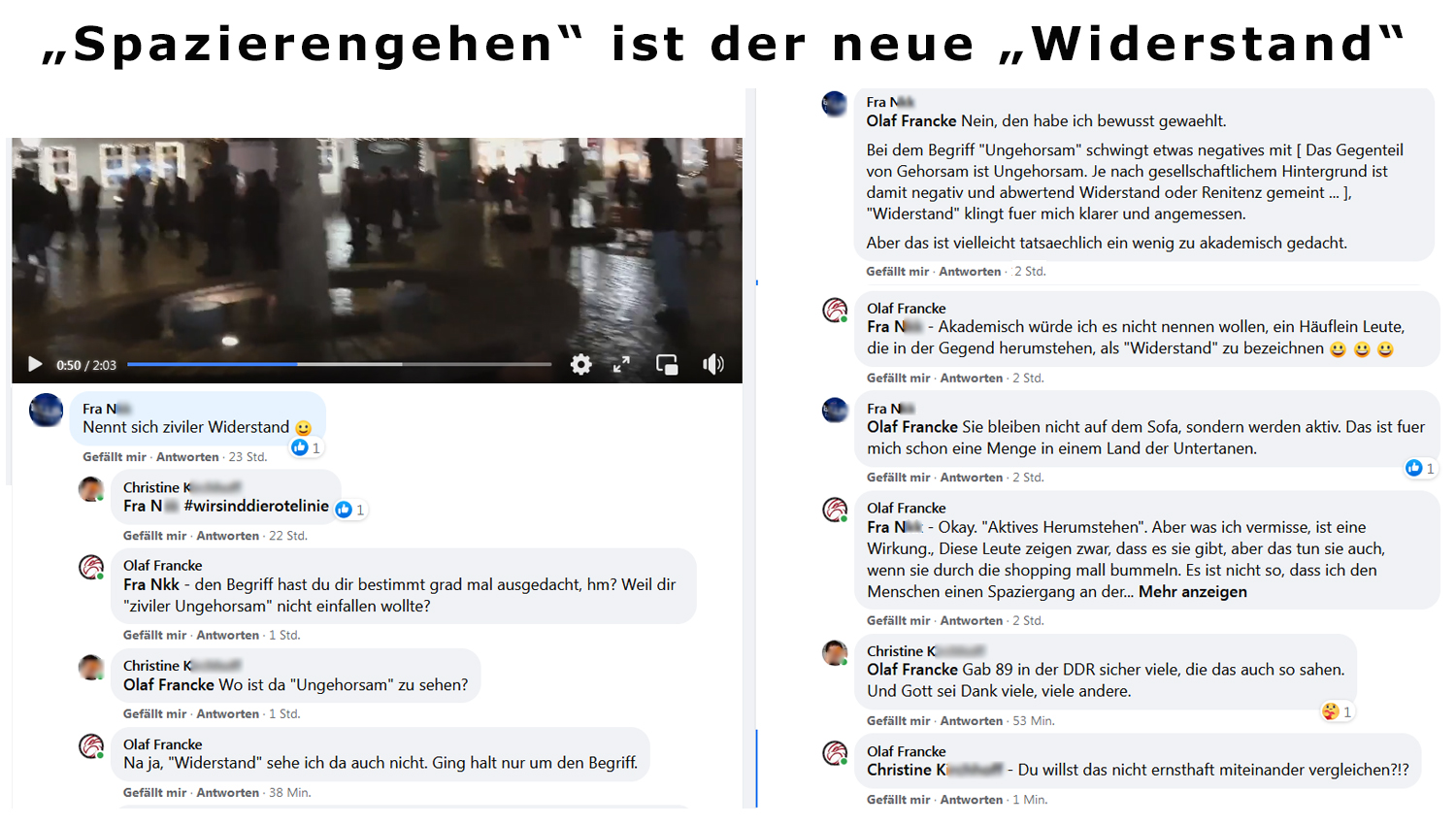 Facebook Diskussion Spaziergang